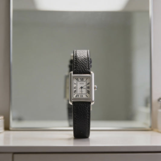 ORIGINAL IEKE TANK WATCH SILVER BLACK